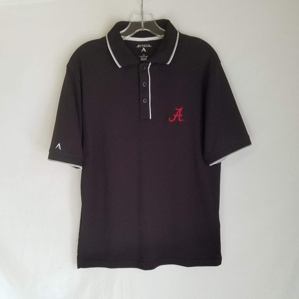 Alabama Crimson Tide Antigua Black Polo Golf Shirt Mens Size Small ‎ M522P